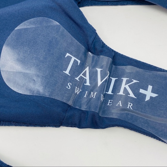 TAVIK Ali Textured Navy Blue Bikini Bottom Large - Picture 10 of 16